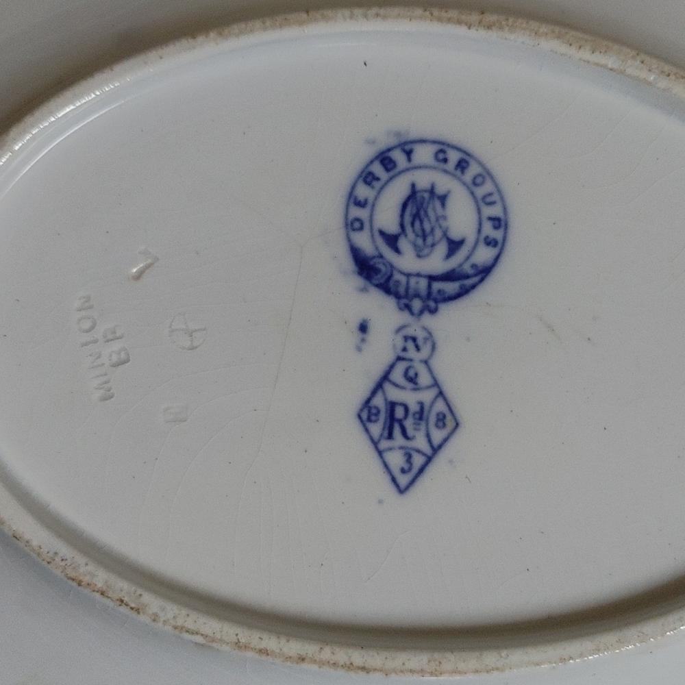 160 Year Old (1866 dated) Flow Blue Minton Oval Dishes - Picture 6 of 16